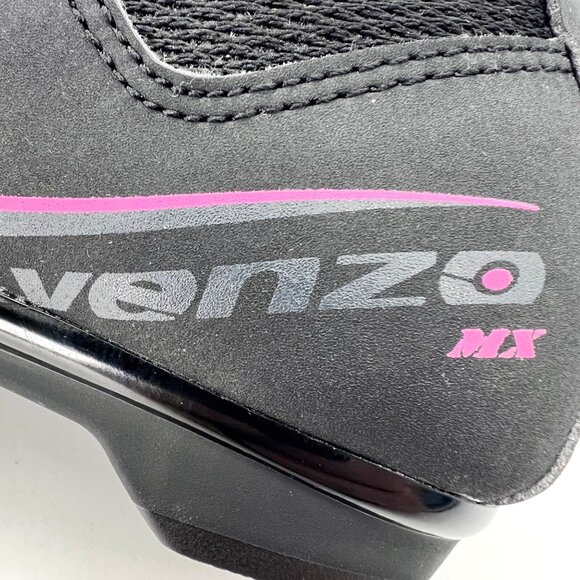 Venzo MX Womens Cycling Shoes Size 5.5 Black Pink Ventilated Three Straps Clips - Picture 5 of 16